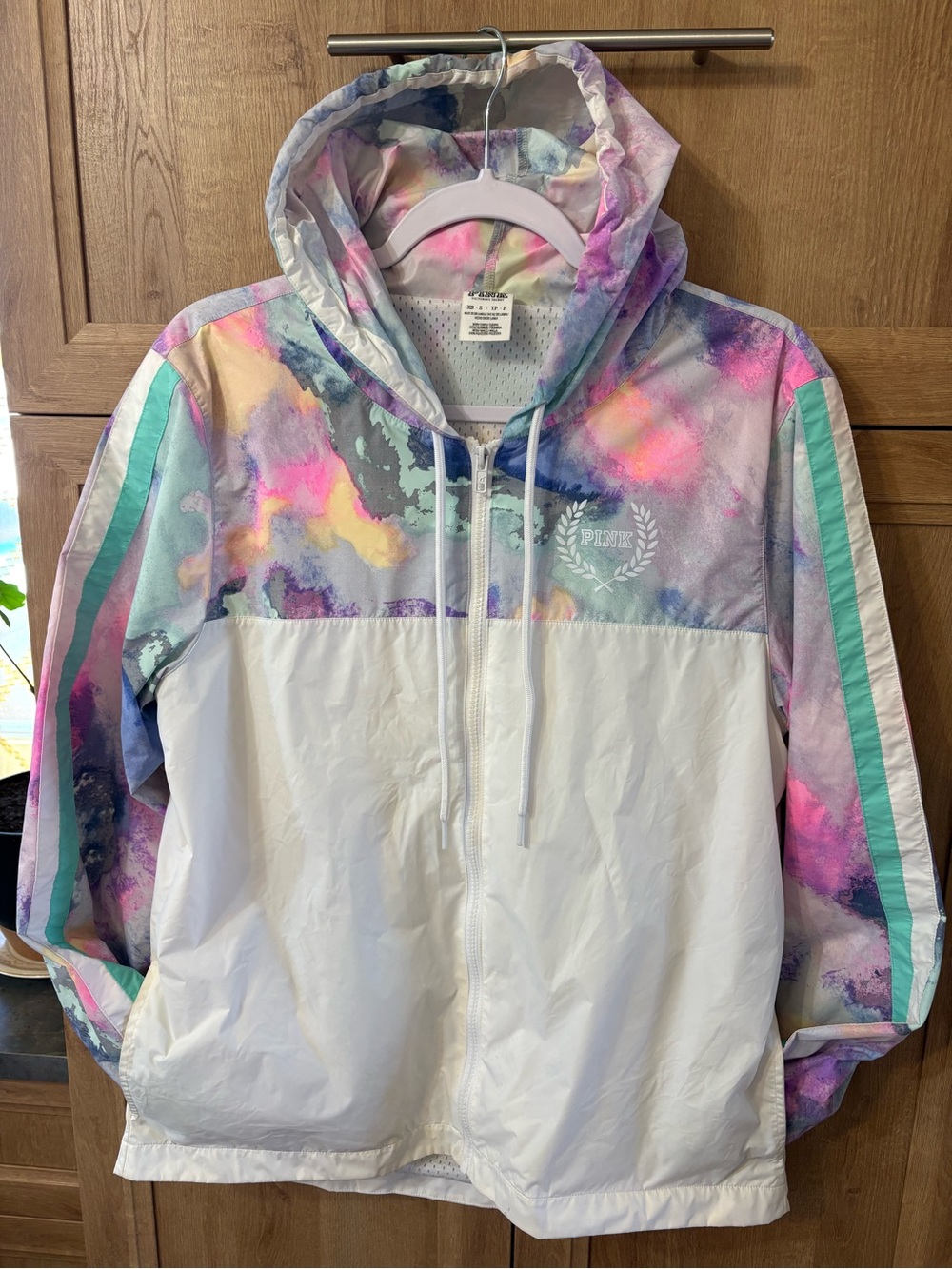 PINK Victoria's Secret Pastel Tie-Dye Mesh Hoodie